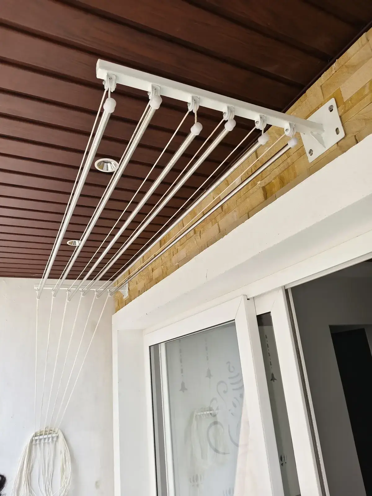 Completed cloth hanger installation, view 2
